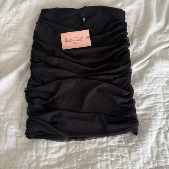 NWT Misguided Black Ruched Mini Skirt Size 0 - Picture 9 of 10